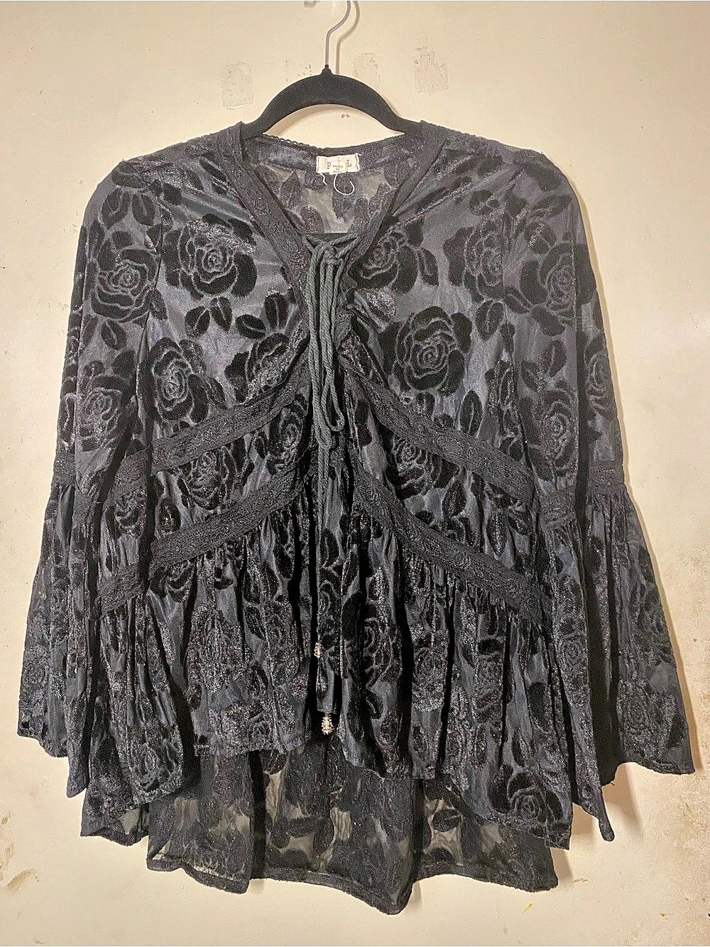 Burnout Velvet Floral Top